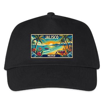Jalisco Mexiko Strand Palmen Design - Kinder Basecap - Schwarz - Vorne