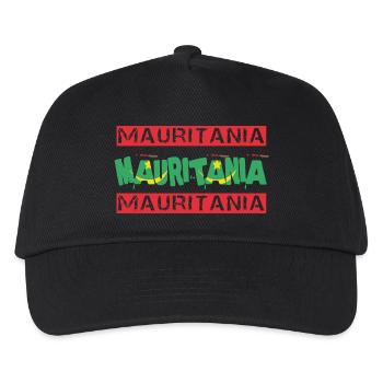 Mauritanie Texte Drapeau - Casquette de baseball Enfant - noir - Devant