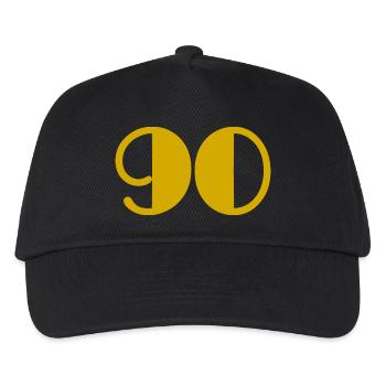 90. 90 YEARS. 90th ANNIVERSARY. 90 YEARS ANNIVERSARY. - Kids’ Baseball Cap - black - Front