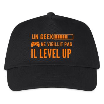 Ein Geek wird nicht alt, er steigt auf - Kinder Basecap - Schwarz - Vorne
