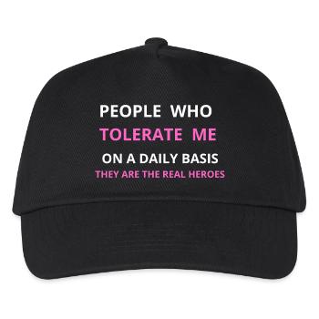 PEOPLE WHO TOLERATE ME ON A DAILY BASIS - Kids’ Baseball Cap - black - Front
