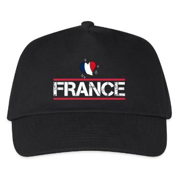 FRANCE flag and emblem of France. Endure - Kids’ Baseball Cap - black - Front
