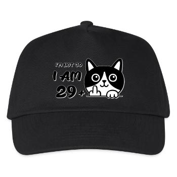 I'm Not 30, I Am 29 Plus 1 Middle Finger Cat Flip - Kids’ Baseball Cap - black - Front
