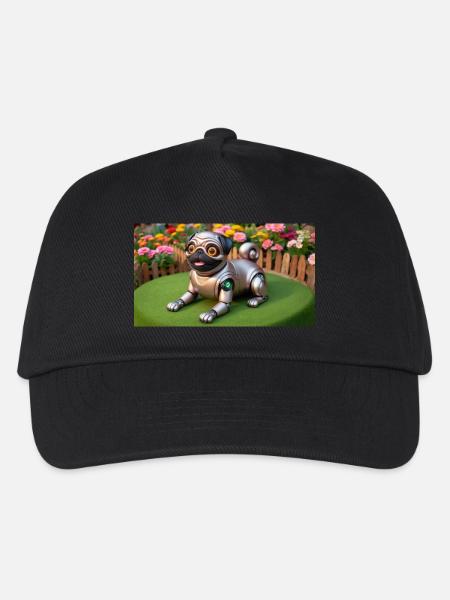 My robotic pug - Kids’ Baseball Cap - black