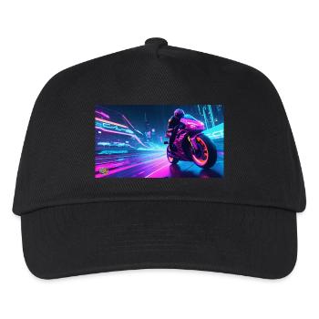 Motorrad Cyber - Kinder Basecap - Schwarz - Vorne