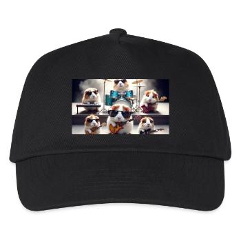 cute guinea pig dressed as a rock band - Kinder Basecap - Schwarz - Vorne