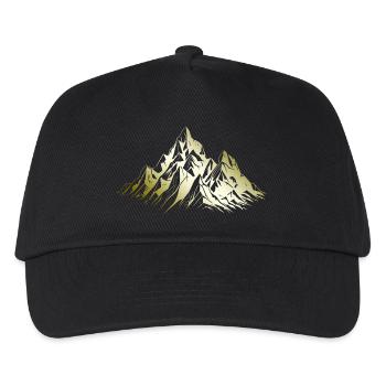 Berge Alpen Mountains - Kinder Basecap - Schwarz - Vorne