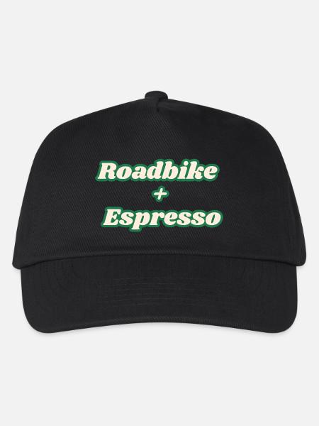 Roadbike + Espresso - Kinder Basecap - Schwarz