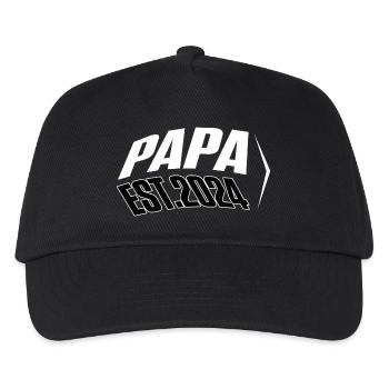 Papa Est.2024 Shirt - Kinder Basecap - Schwarz - Vorne