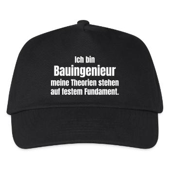 Ich bin Bauingenieur - Kinder Basecap - Schwarz - Vorne