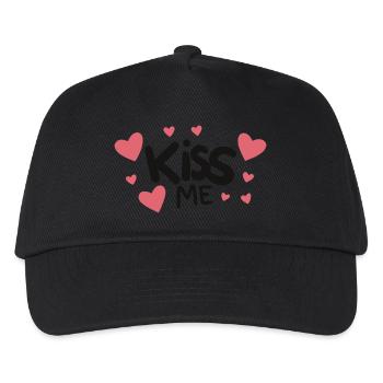 Kiss Me - Kids’ Baseball Cap - black - Front