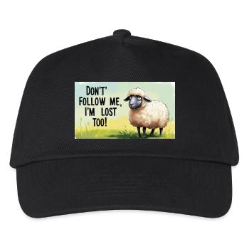 Moutons « Ne me suis pas – moi aussi je suis perdu ! » - Casquette de baseball Enfant - noir - Devant