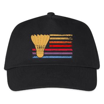 Federball Badminton - Kinder Basecap - Schwarz - Vorne