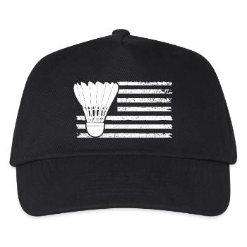 Federball Badminton - Kinder Basecap - Schwarz - Vorne