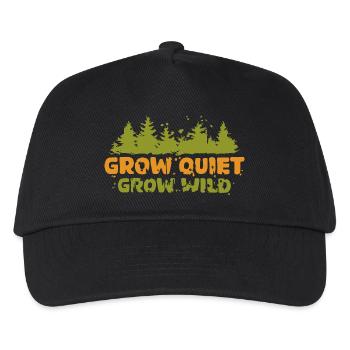 grow quiet grow wild - forest and nature - Kids’ Baseball Cap - black - Front