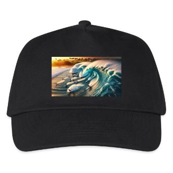 Surfeurs de pipelining - Casquette de baseball Enfant - noir - Devant