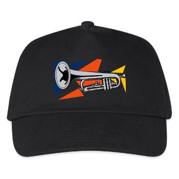 Silberne Trompete Pop Art - Kinder Basecap - Schwarz - Vorne