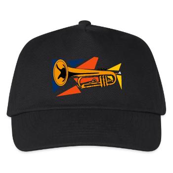 Trompette en laiton Pop Art - Casquette de baseball Enfant - noir - Devant