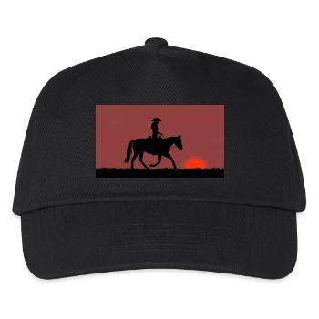 Western Reiter Sonnenuntergang - Kinder Basecap - Schwarz - Vorne