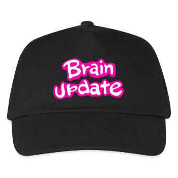 Brain Update Comic-Schrift pink. - Kinder Basecap - Schwarz - Vorne