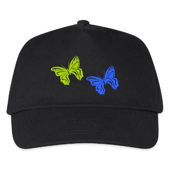 schmetterling 2 - Kinder Basecap - Schwarz - Vorne