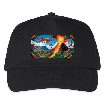 Chili Vulkan Design – feurig & scharf für Food-Fan - Kinder Basecap - Schwarz - Vorne