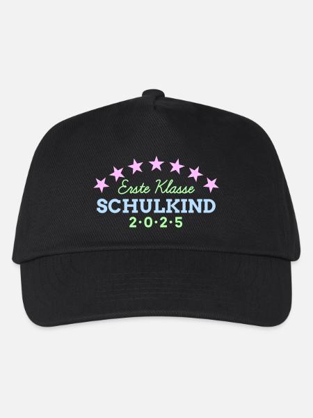 1. Klasse Schulkind 2025 Einschulung Schulbeginn - Kinder Basecap - Schwarz