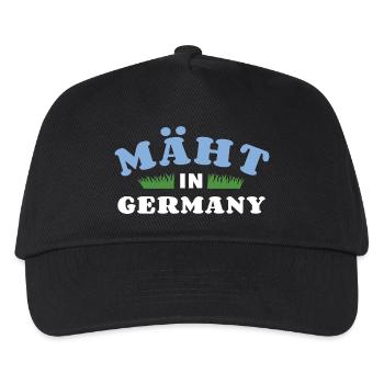 Mäht in Germany - Rasenmäher - Mähen - Wortspiel - Kinder Basecap - Schwarz - Vorne