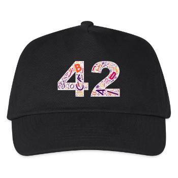 42 – La réponse à la vie dans le style typo - Casquette de baseball Enfant - noir - Devant