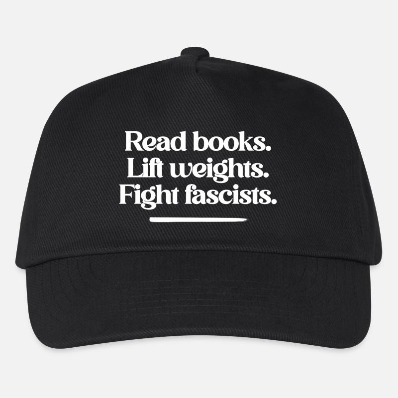 Read books. Lift weights. Fight fascists. - Kinder Basecap - Schwarz