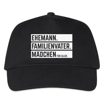 Ehemann Familienvater Mädchen Für Alles, Balken W - Kinder Basecap - Schwarz - Vorne