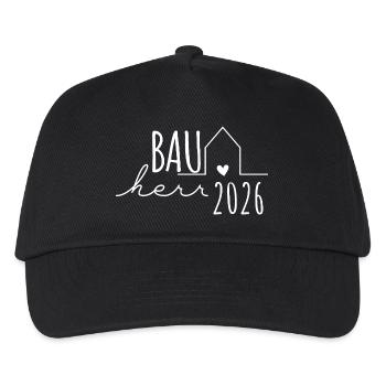 Bauherr 2026 - Bauherren Partnerlook Hausbau - Kinder Basecap - Schwarz - Vorne