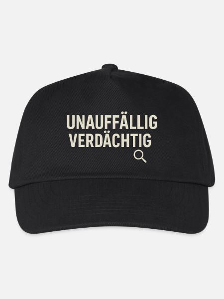 Unauffällig Verdächtig – Lustiges True-Crime Shirt - Kinder Basecap - Schwarz
