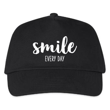 smile every day - Kinder Basecap - Schwarz - Vorne