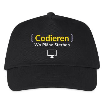 Computer CODIEREN WO PLANE STERBEN LUSTIG - Kinder Basecap - Schwarz - Vorne