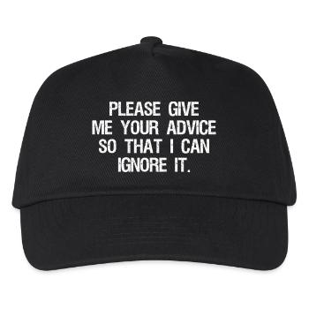 please give me your advice so that I can Ignore - Kids’ Baseball Cap - black - Front