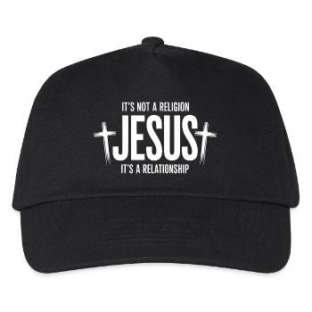 Beziehung, nicht Religion: Jesus - Kinder Basecap - Schwarz - Vorne