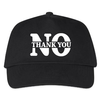 No Thank You - Kinder Basecap - Schwarz - Vorne