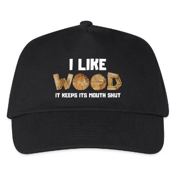 I like Wood it keeps its mouth shut - Kids’ Baseball Cap - black - Front