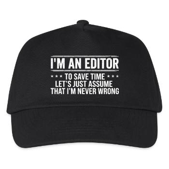 Editor Never Wrong Editors Review Editing Writing  - Kids’ Baseball Cap - black - Front