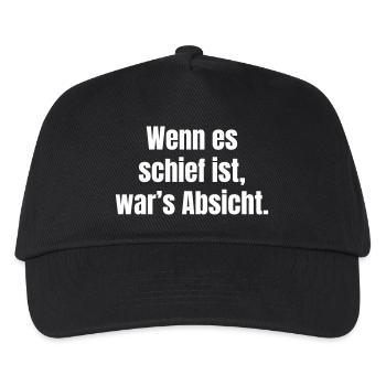 If it's crooked, it was intentional - Kids’ Baseball Cap - black - Front