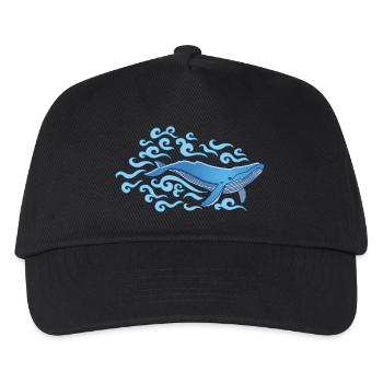 Der Blauwal - Kinder Basecap - Schwarz - Vorne