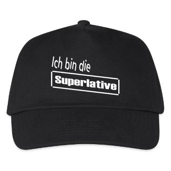 Ich bin die Superlative / Statement / Spruch - Kinder Basecap - Schwarz - Vorne