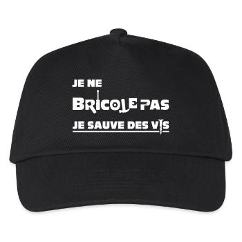 JE NE BRICOLE PAS, JE SAUVE DES VIS !  - Casquette de baseball Enfant - noir - Devant
