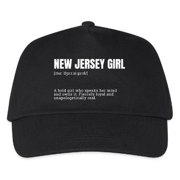 New Jersey Girl Selbstbewusst - Kinder Basecap - Schwarz - Vorne