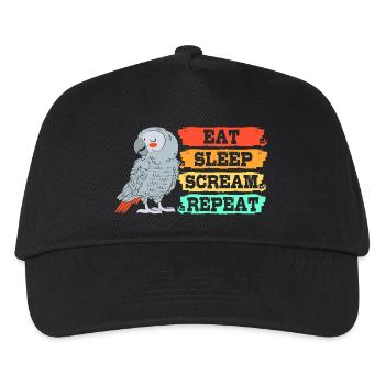 Papagei Grau - Kinder Basecap - Schwarz - Vorne