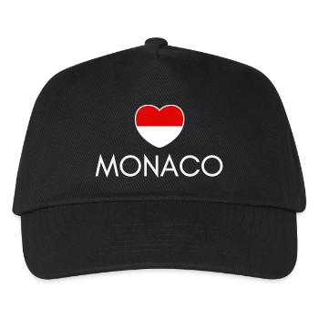 Cœur avec le drapeau de Monaco, j’adore Monaco - Casquette de baseball Enfant - noir - Devant
