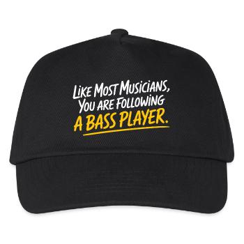 Bassist Following A Bass Player Band Bassspieler - Kinder Basecap - Schwarz - Vorne