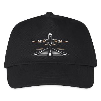 Airplane Flight Pilot Airplane Airline - Kids’ Baseball Cap - black - Front