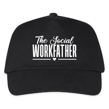 Social Worker Quote Workfather Social Work - Kinder Basecap - Schwarz - Vorne